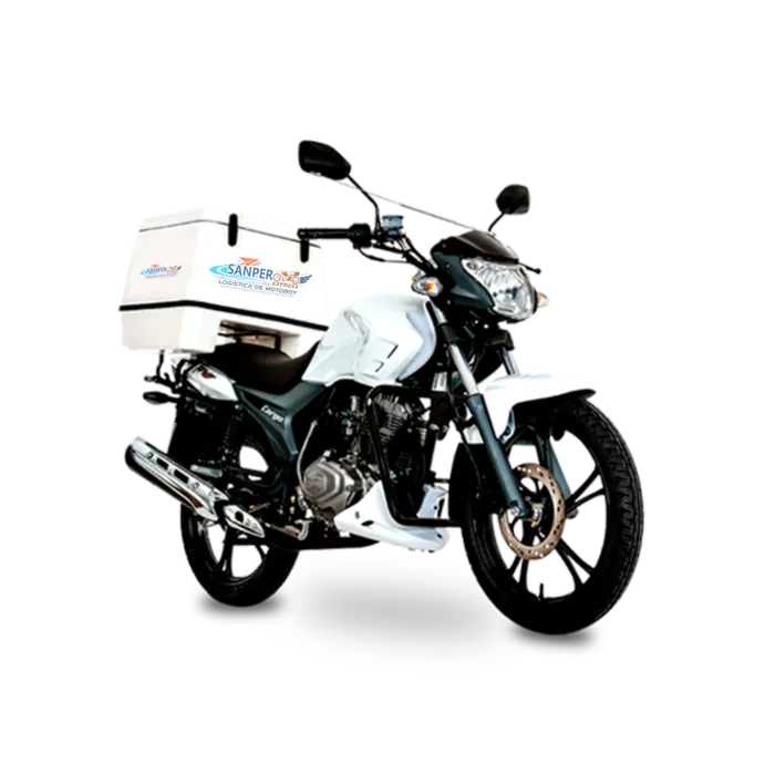 Imagem ilustrativa de motocicleta com baú para entregas
